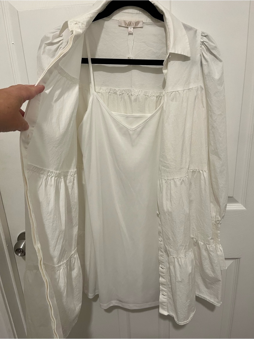NWOT Wayf Ruffled Tiered Long Sleeve Shirt Dress Size XS - Picture 7 of 13